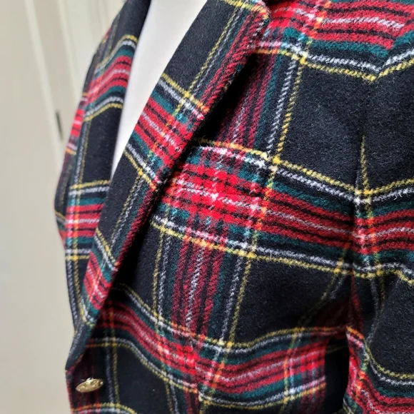 New J.Crew Wool-blend schoolboy blazer Black Tartan Plaid - Picture 12 of 12